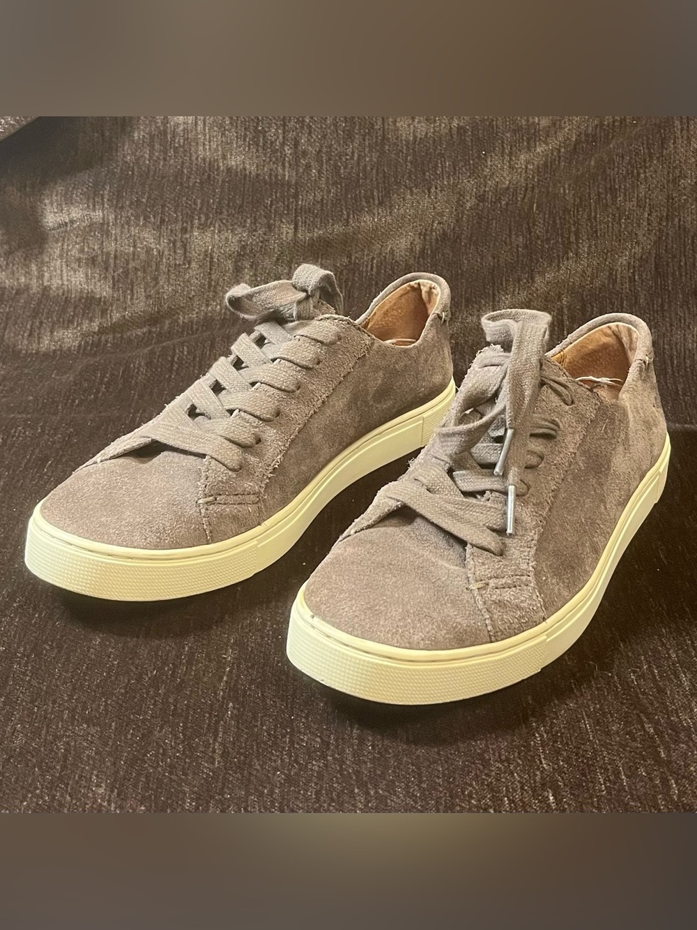 Women's Frye Gemma Suede Sneakers in Grey
